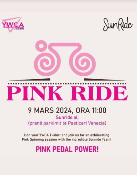 Pedalo rozë më 9 mars! YWCA of Albania ju fton të gjithëve
