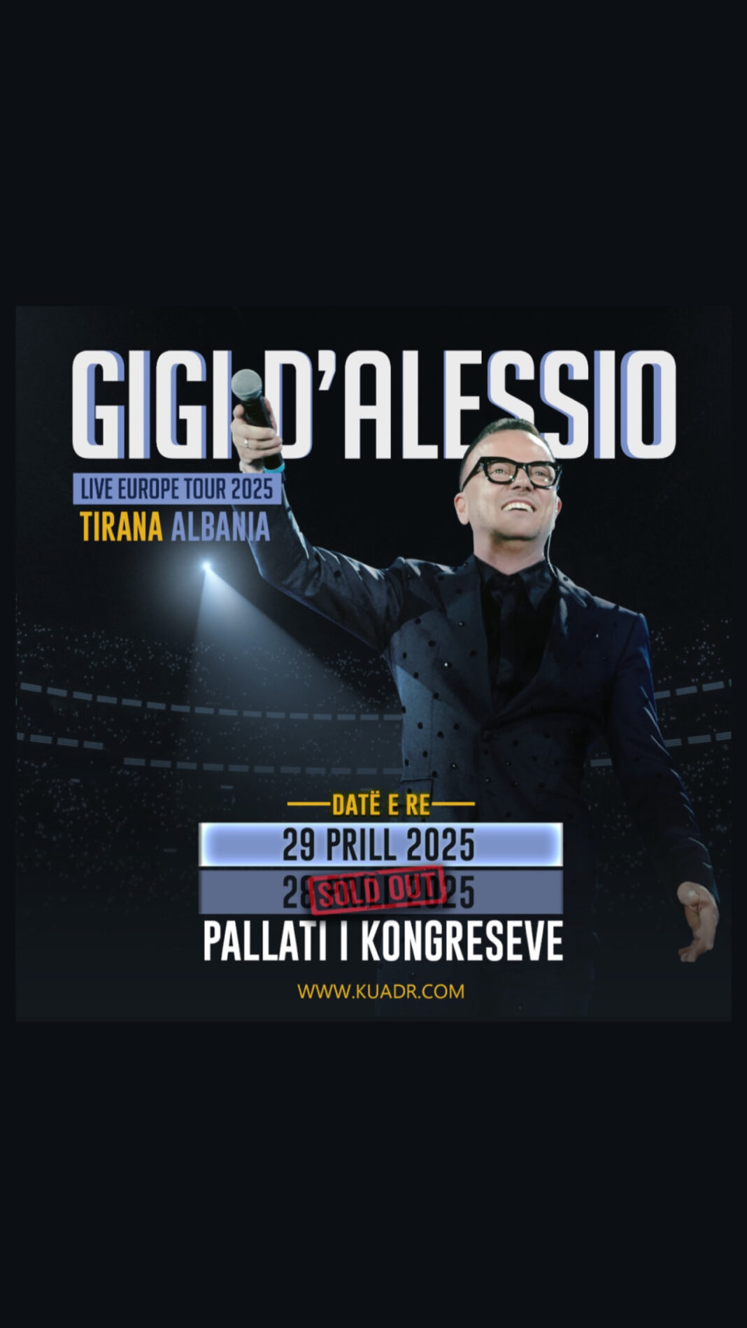 Gigi D’Alessio vjen në Tiranë! “Kuadr events” jep lajmin e mirë: Bëhuni gati për një natë të dytë!