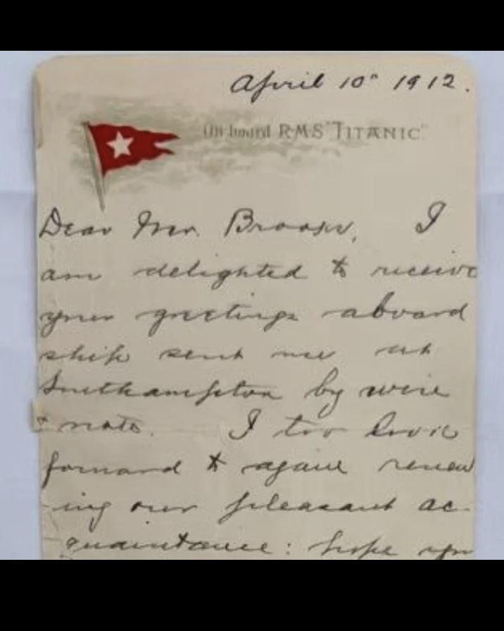 Letra e të mbijetuarit të Titanikut thyen rekord botëror, shitet për 300 mijë paund në ankand